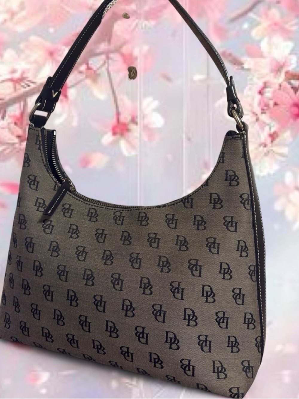 Vintage Dooney & Bourke Vintage Signature Jacquard Hobo Bag - EUC